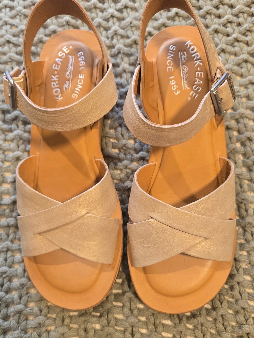 Kork-Ease Women's Myrna 2.0 Cream Cork Wedge Sandals